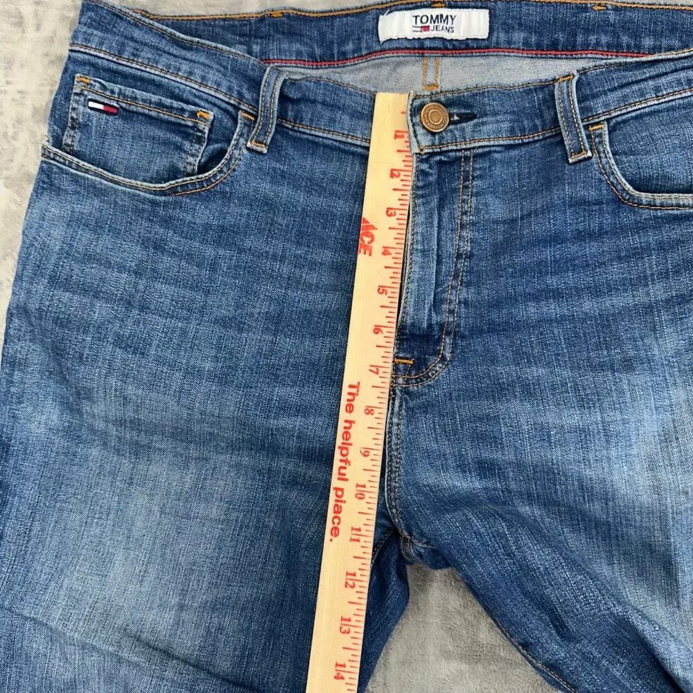 Tommy Jeans‎ Straight Jeans Men's Size 36x28 Blue Medium Wash Denim *Hemmed*